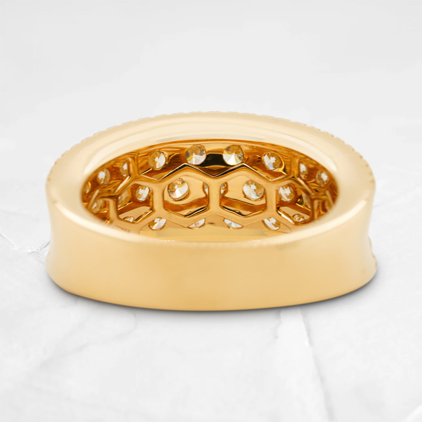 14K Yellow Gold Baguette And Round Diamond Band (1.20ctw)