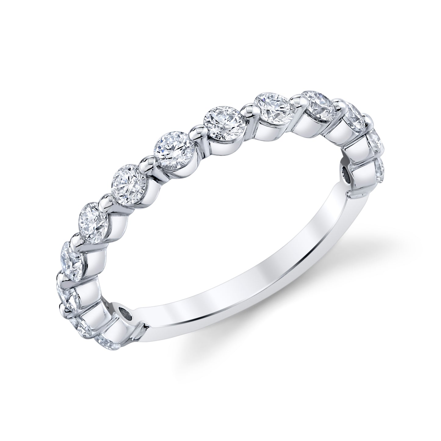14K White Gold Floating Diamond Band