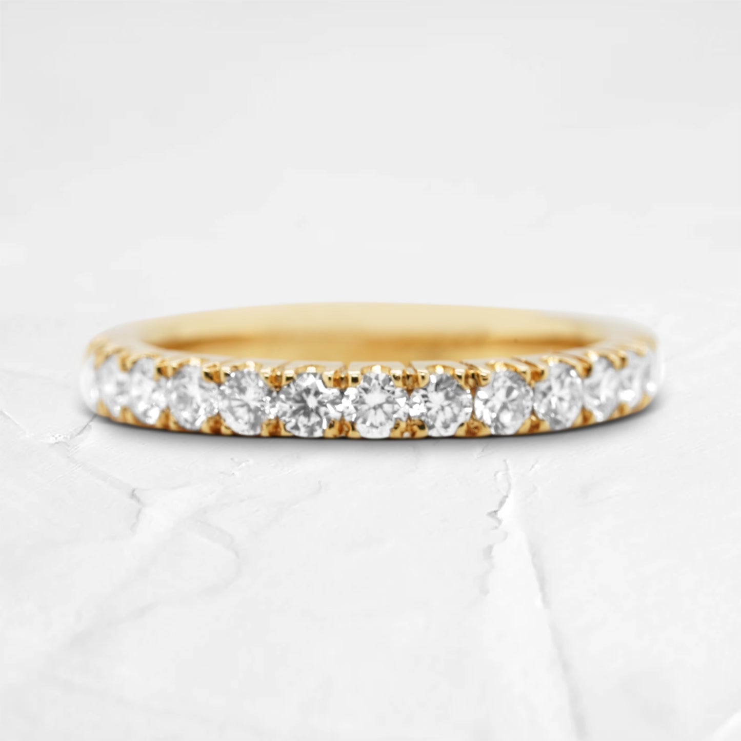 18K Yellow Gold Diamond Pave Wedding Ring (.66ctw)