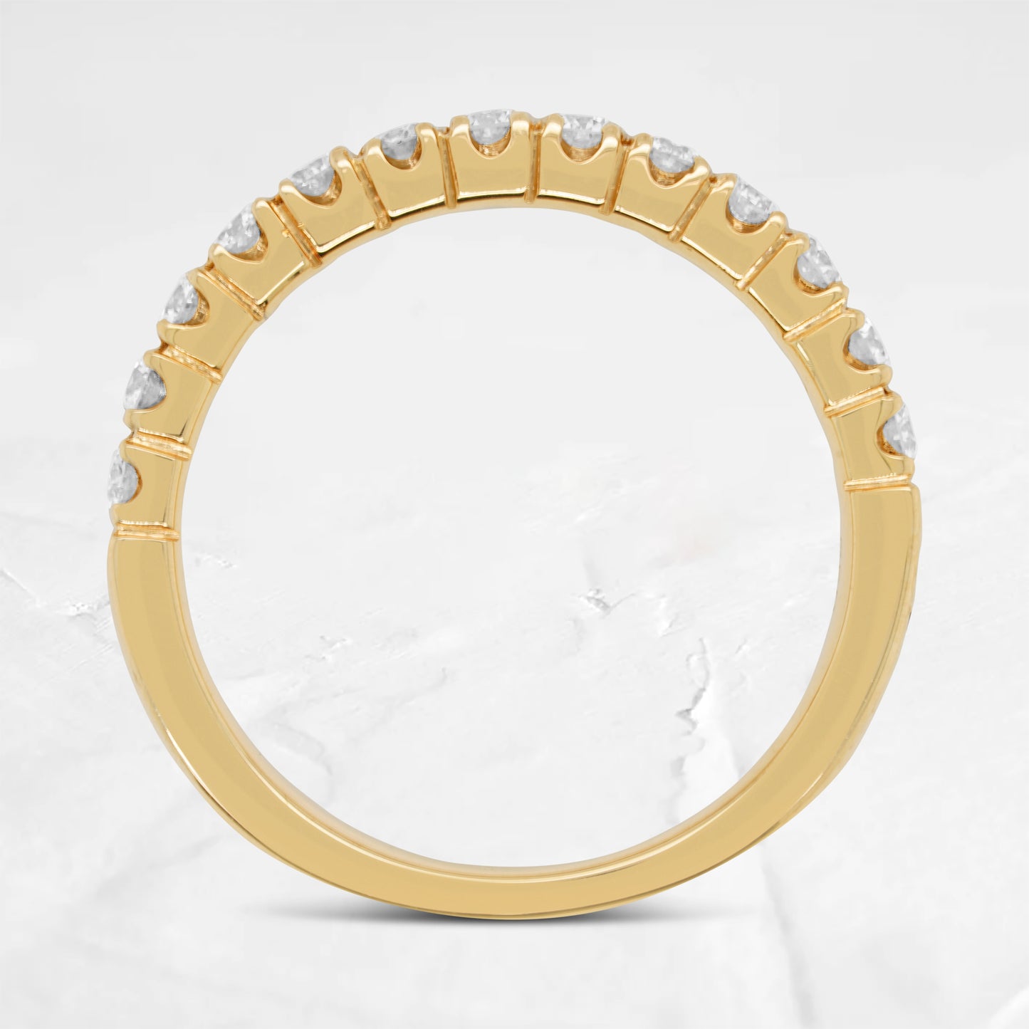 18K Yellow Gold Diamond Pave Wedding Ring (.66ctw)