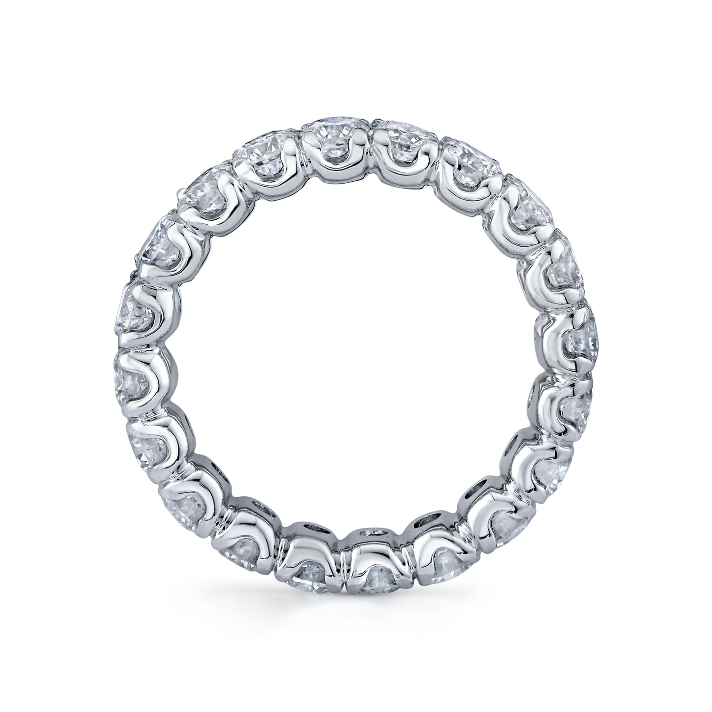 14K White Gold Round Diamond Buttercup Eternity Ring