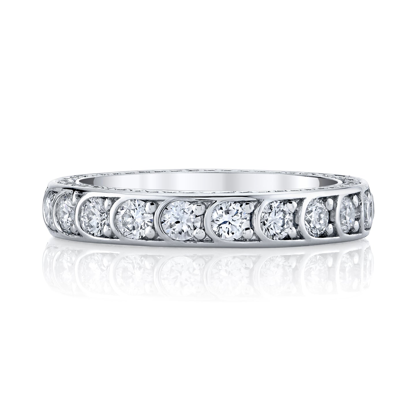 14K White Gold Signature U Channel Diamond Eternity Ring