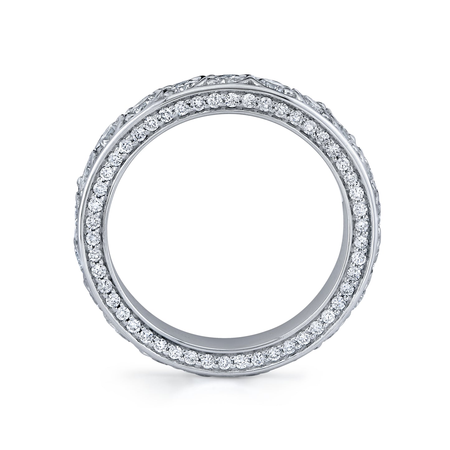14K White Gold Signature U Channel Diamond Eternity Ring
