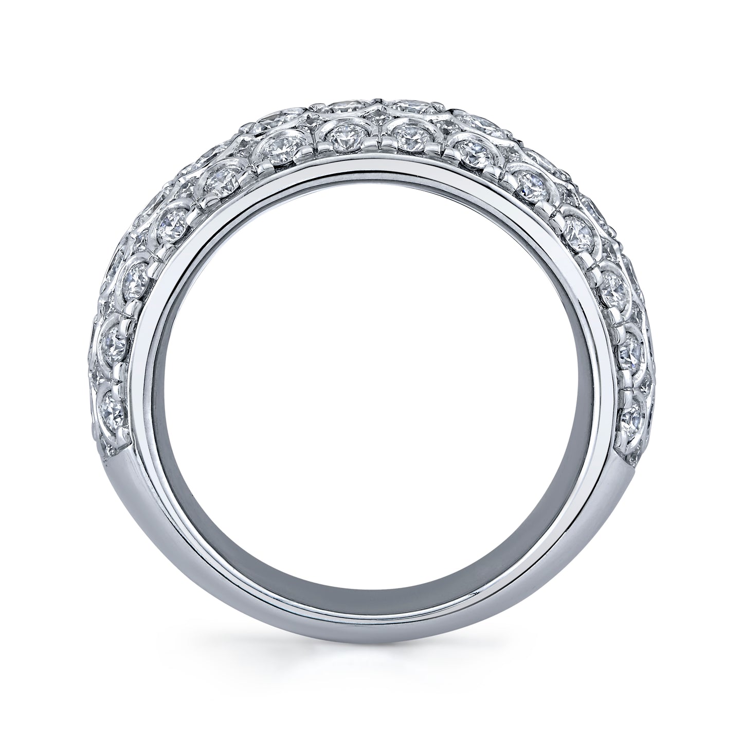 14K White Gold Wide Diamond Ring