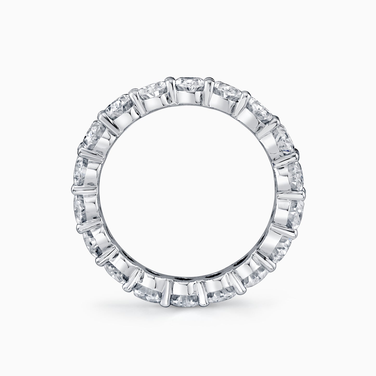 14K White Gold Oval Diamond Eternity Ring