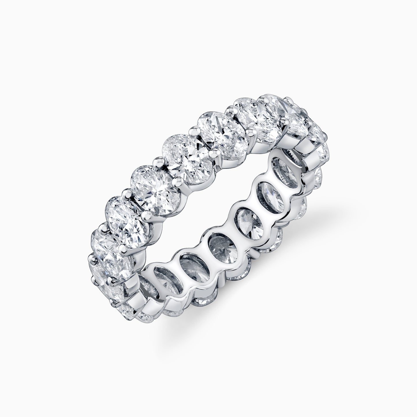 14K White Gold Oval Diamond Eternity Ring