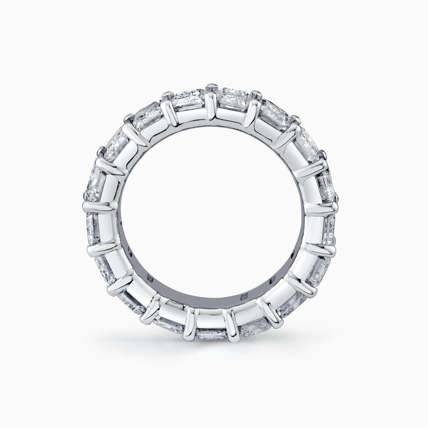 14K White Gold Emerald Cut Eternity Ring