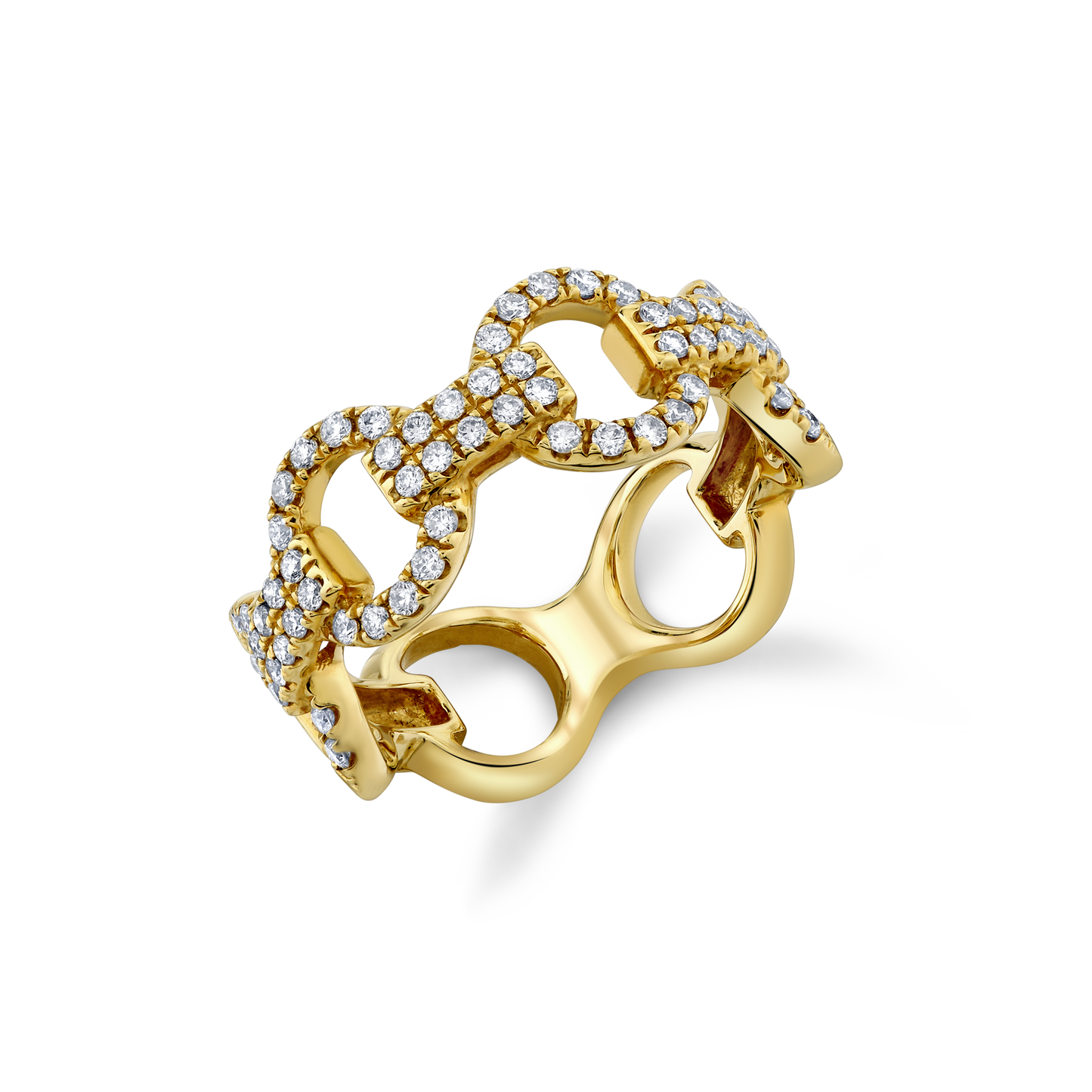 Interlocking Pave Diamond Fashion Ring