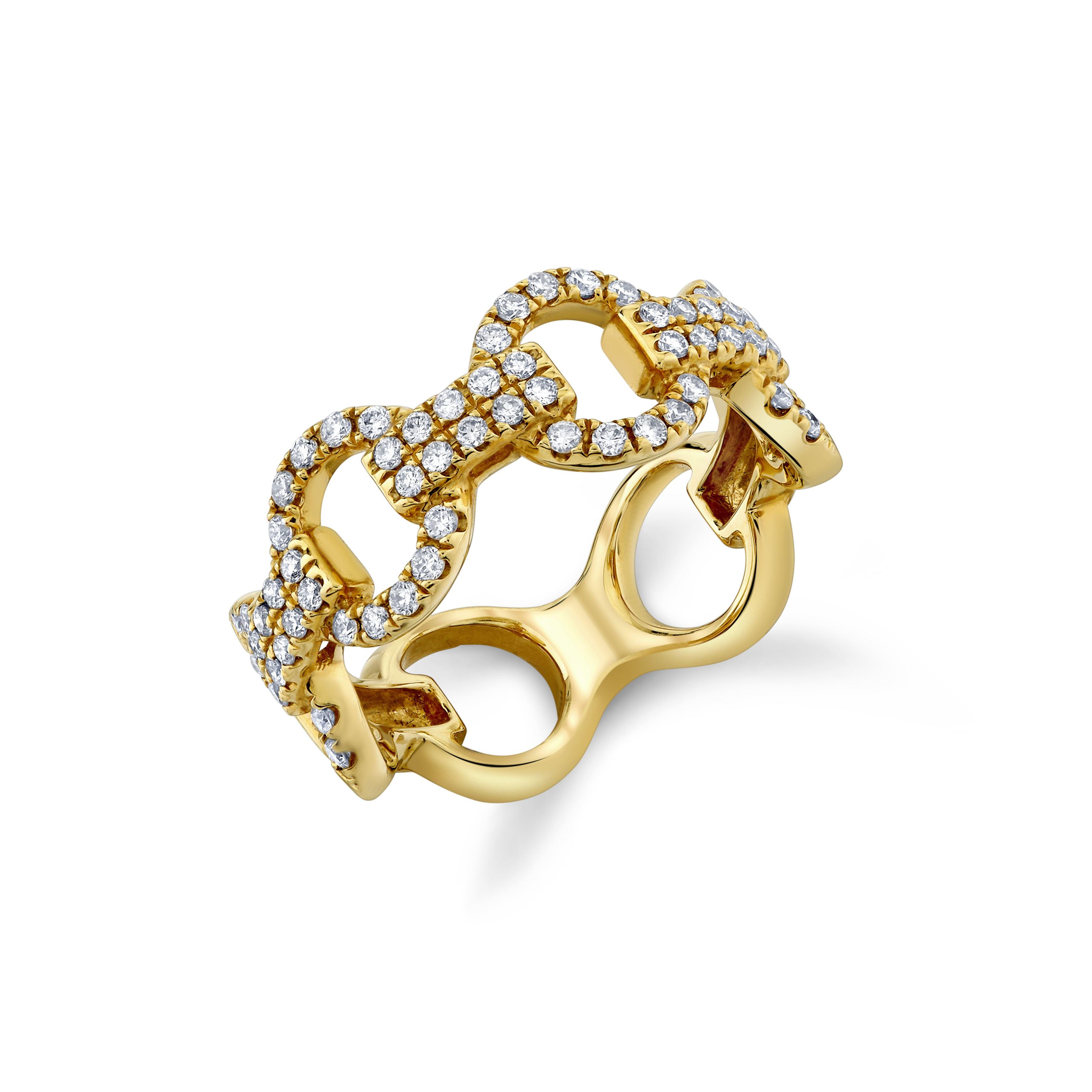 Interlocking Pave Diamond Fashion Ring