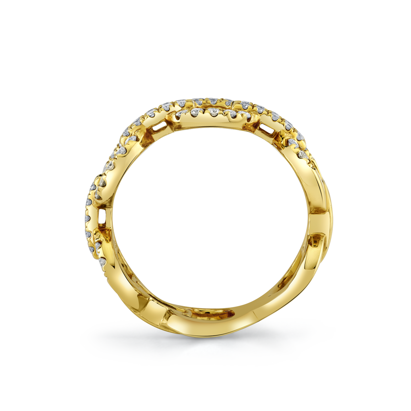 Interlocking Pave Diamond Fashion Ring
