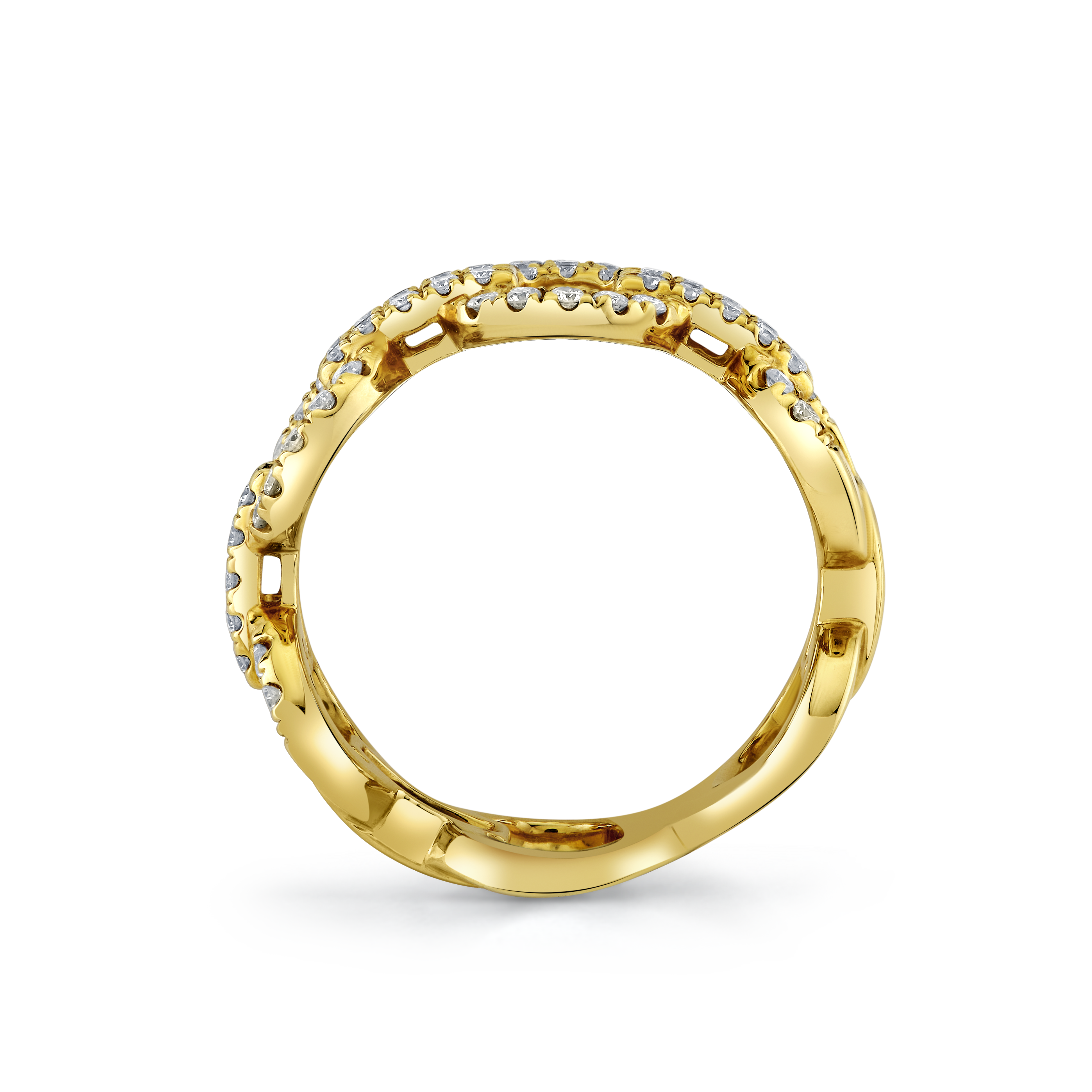 Interlocking Pave Diamond Fashion Ring