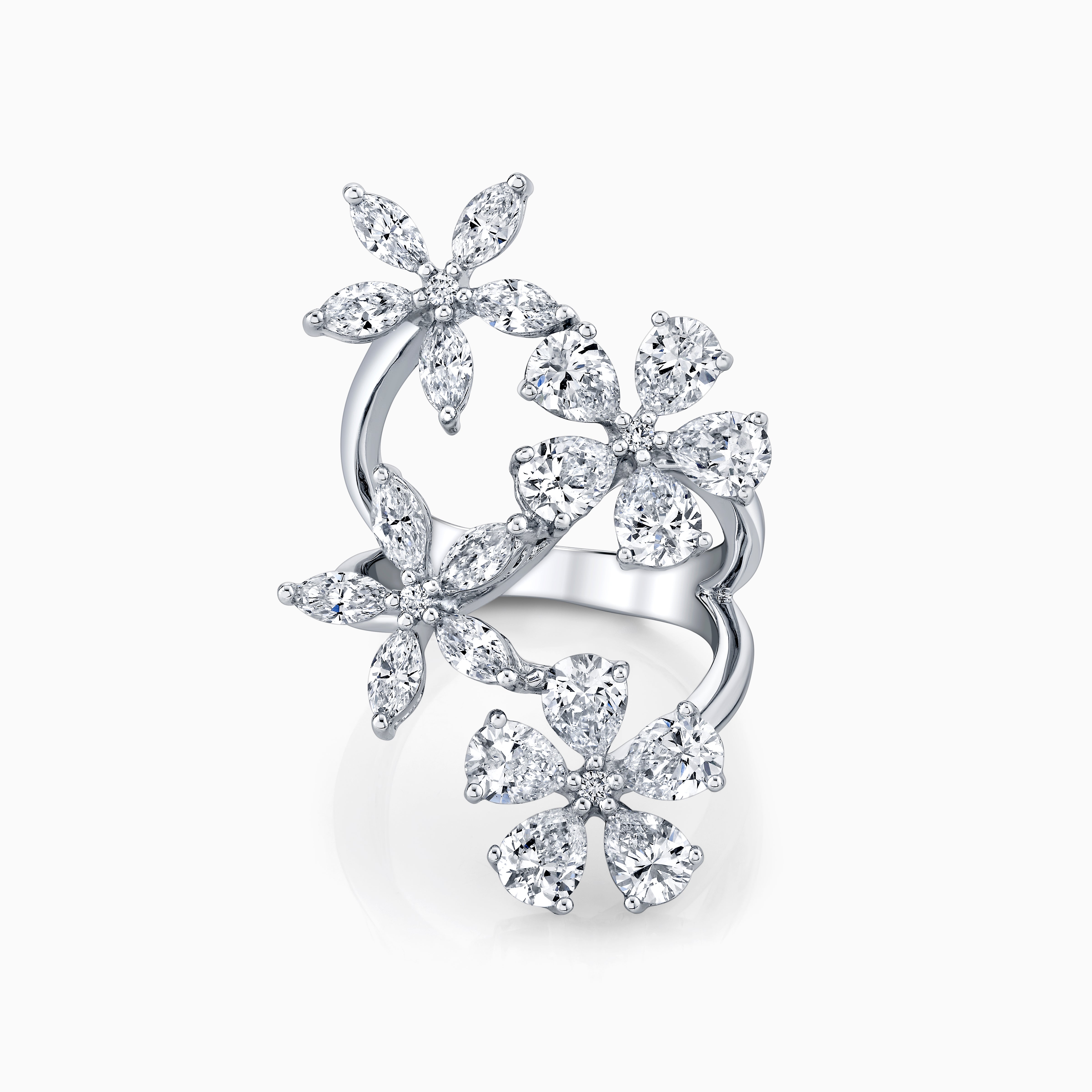 Lab-Grown Diamond Floral Fashion Ring