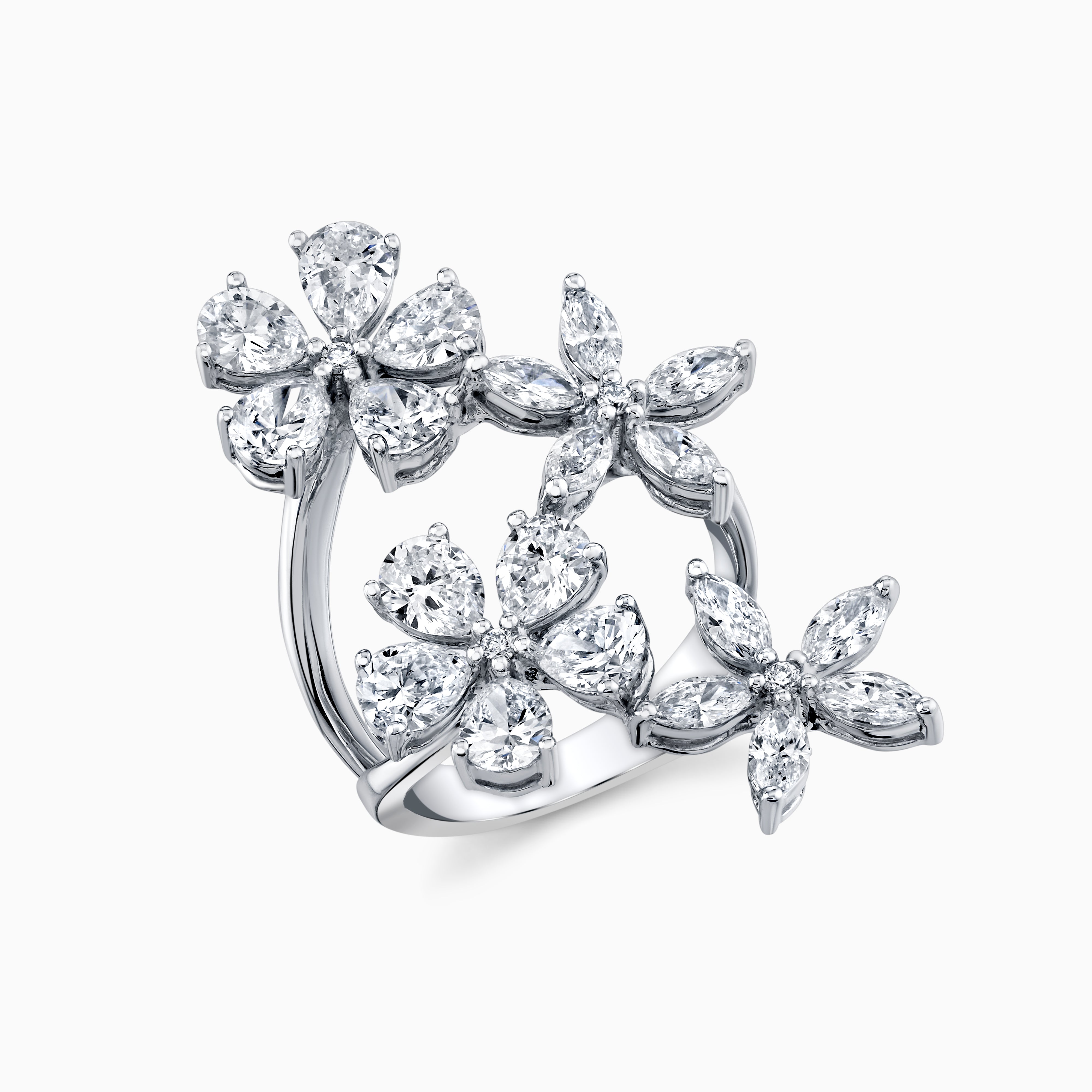Lab-Grown Diamond Floral Fashion Ring