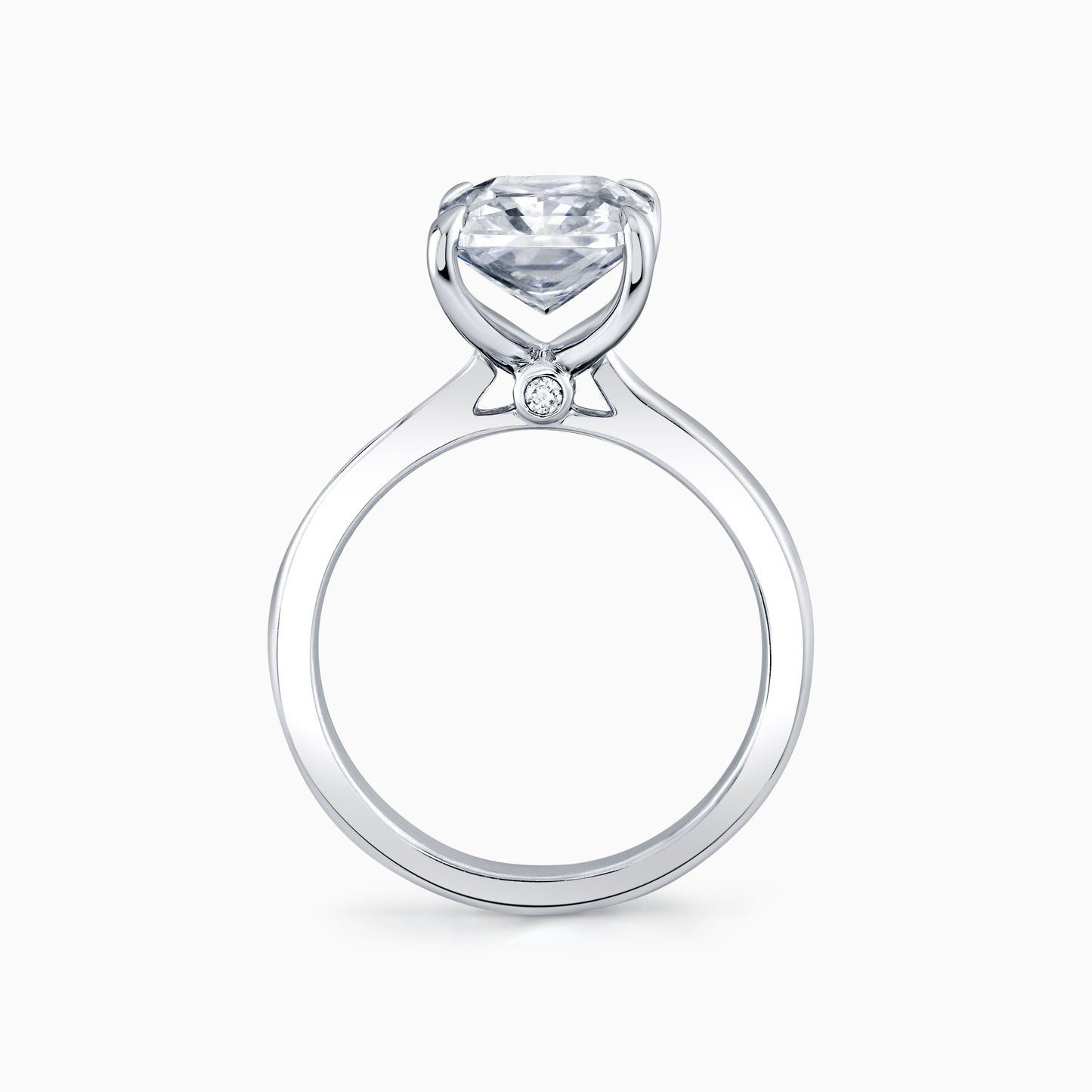 14K White Gold Radiant Cut Diamond Solitaire With Peek-a-Boo Diamonds