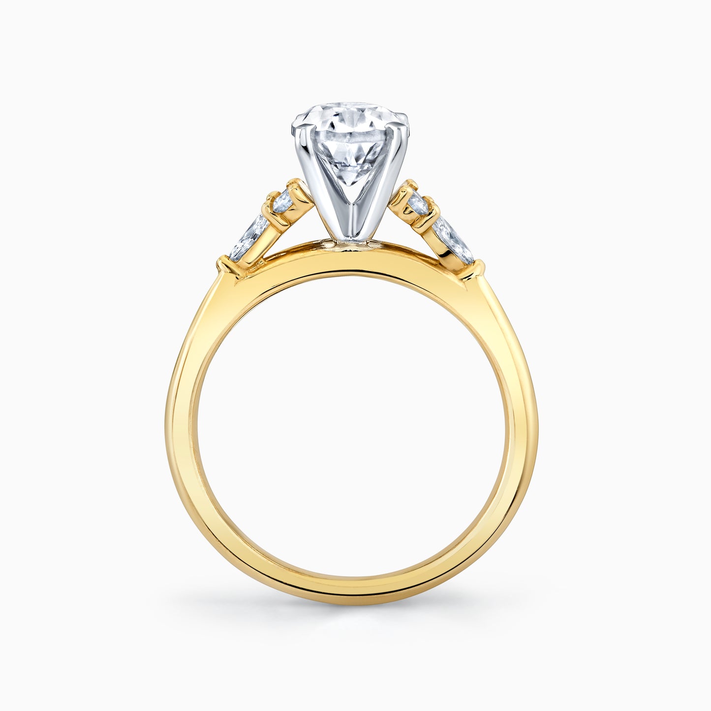 14K Yellow Gold Oval Diamond Vintage Inspired Engagement Ring