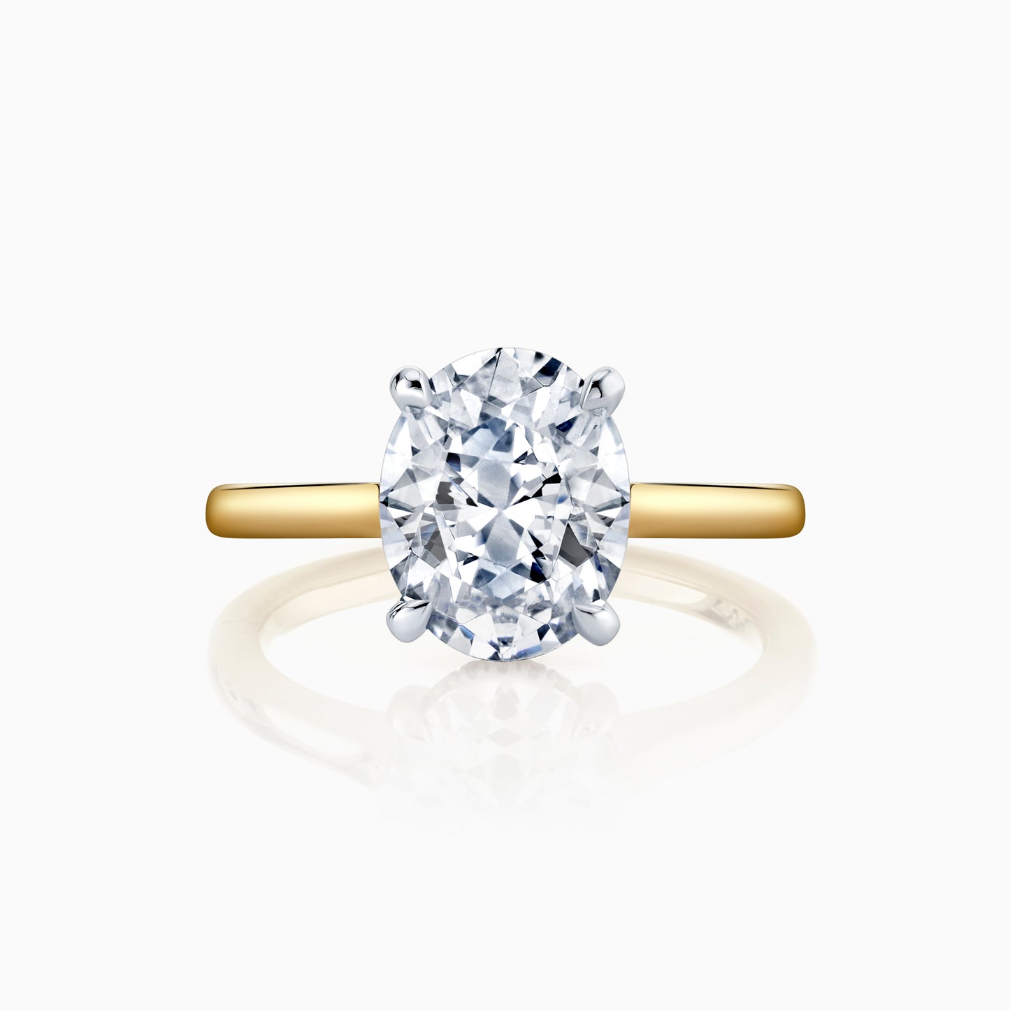 14K Yellow Gold Oval Hidden Halo Engagement Ring