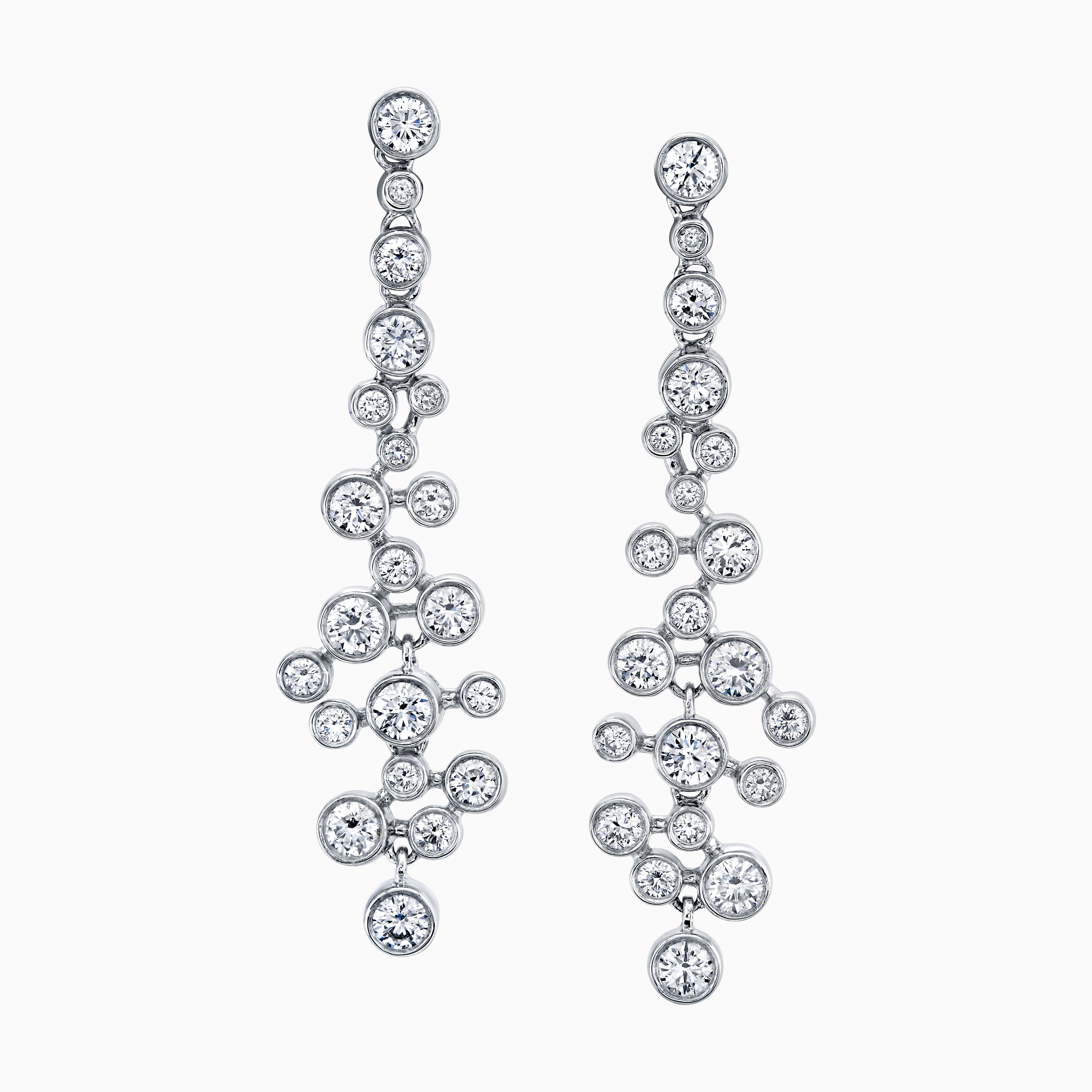 Bezel Diamond Dangle Earrings