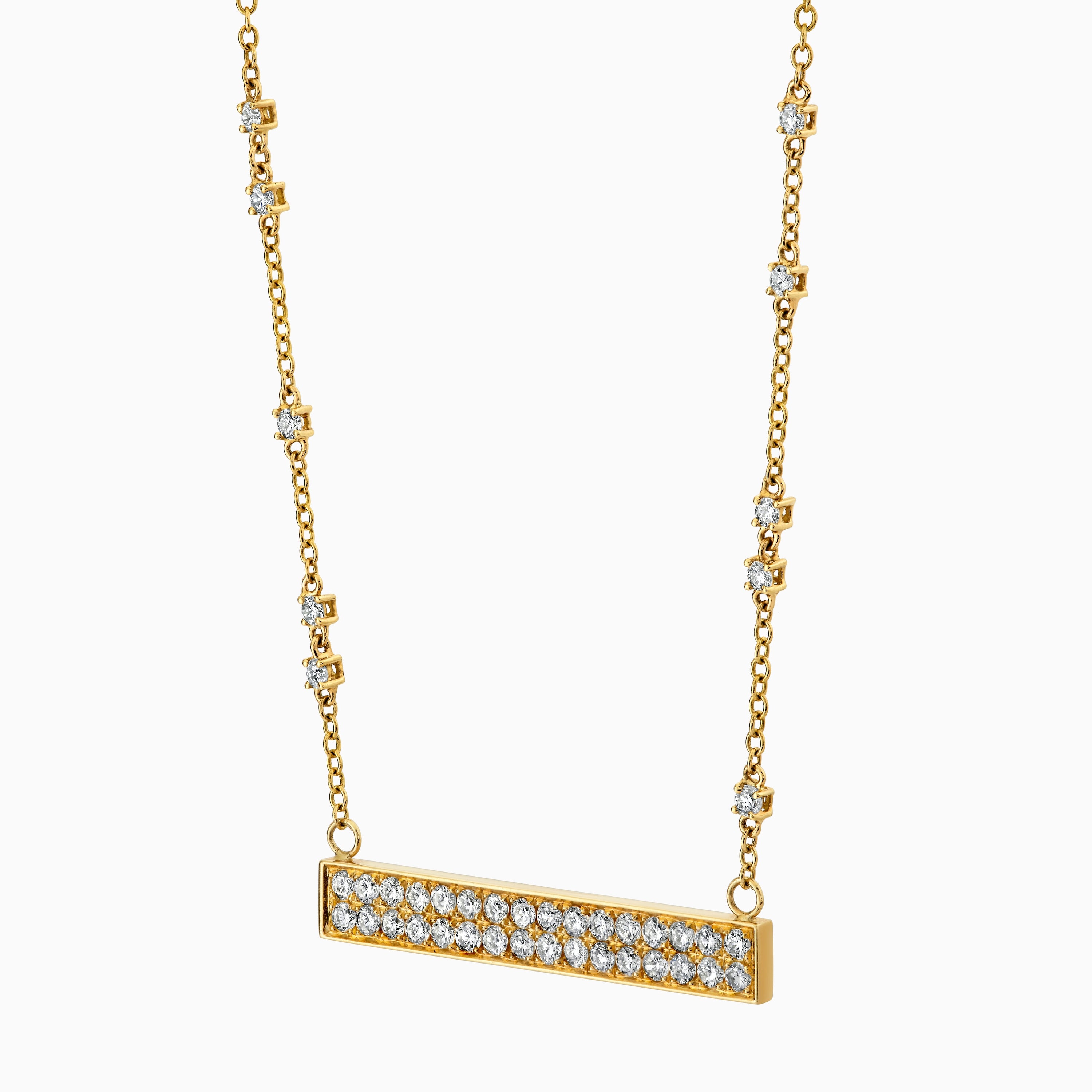Pave Diamond Bar Necklace