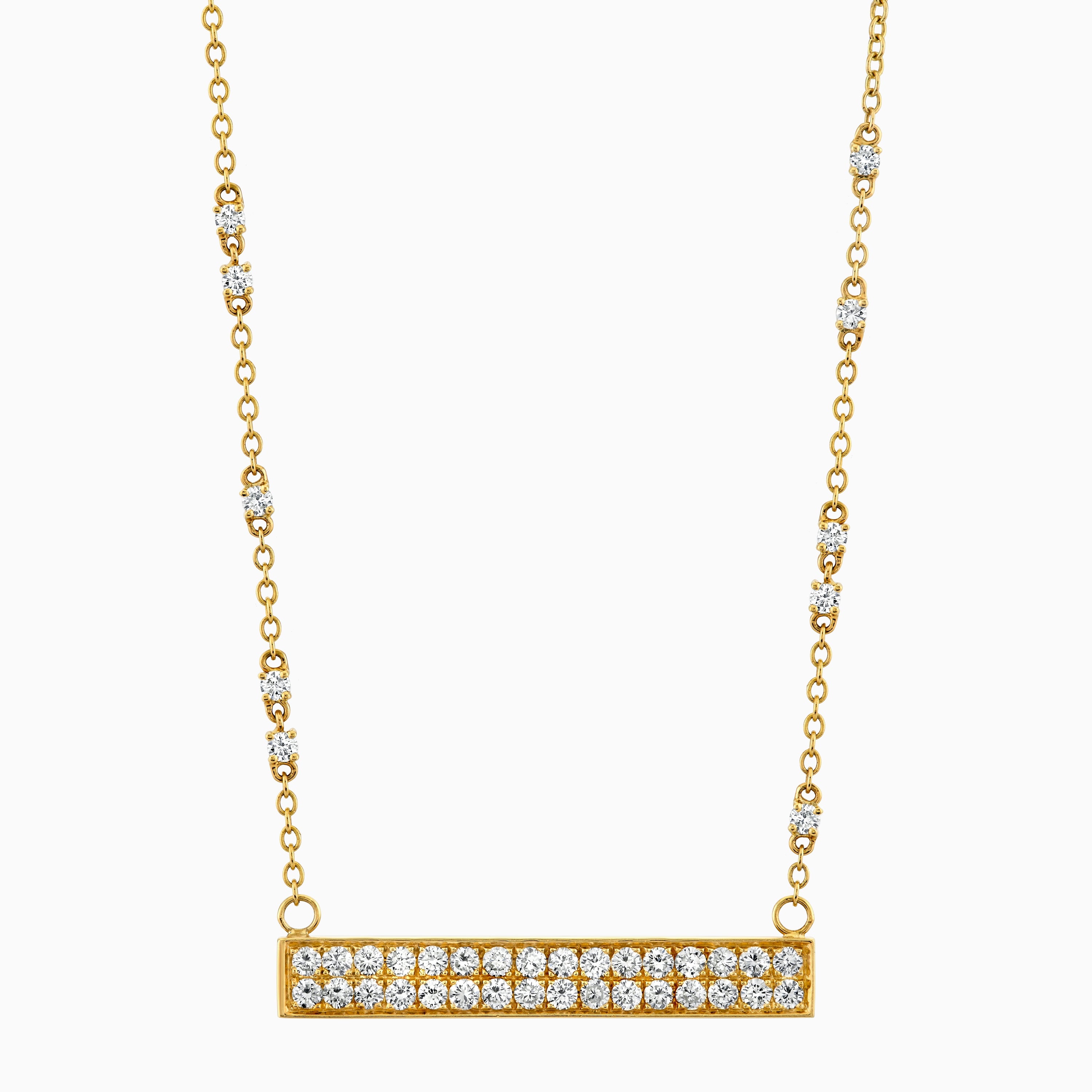 Pave Diamond Bar Necklace
