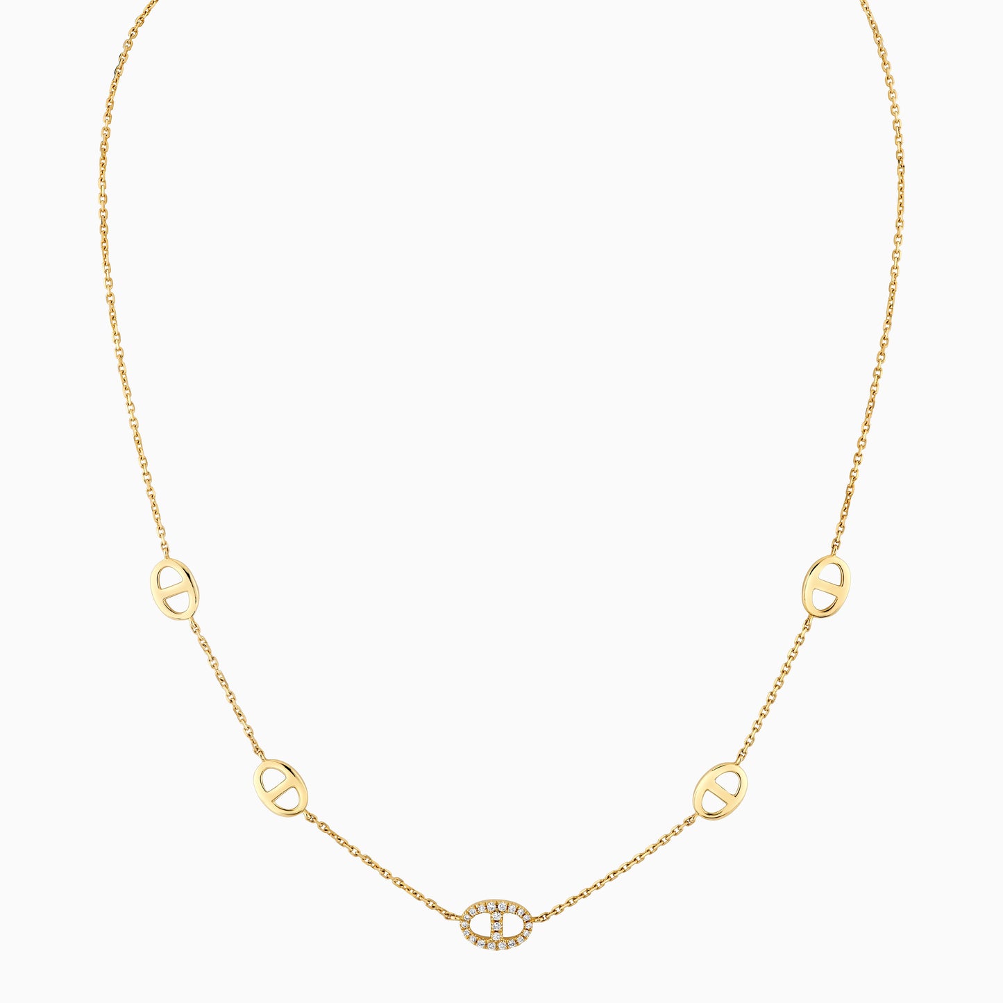 Diamond Mariner Station Necklace