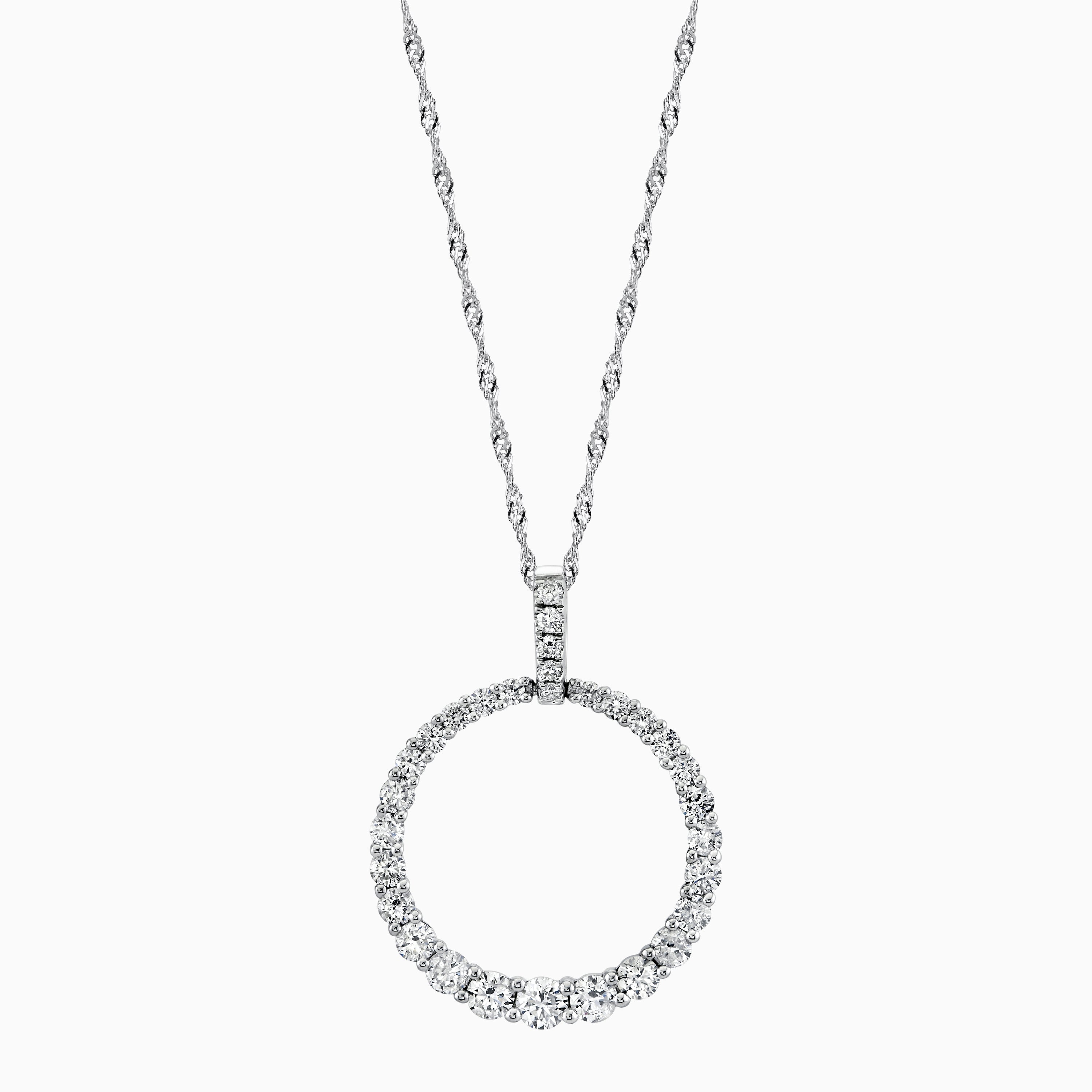 White Gold Diamond Circle Pendant