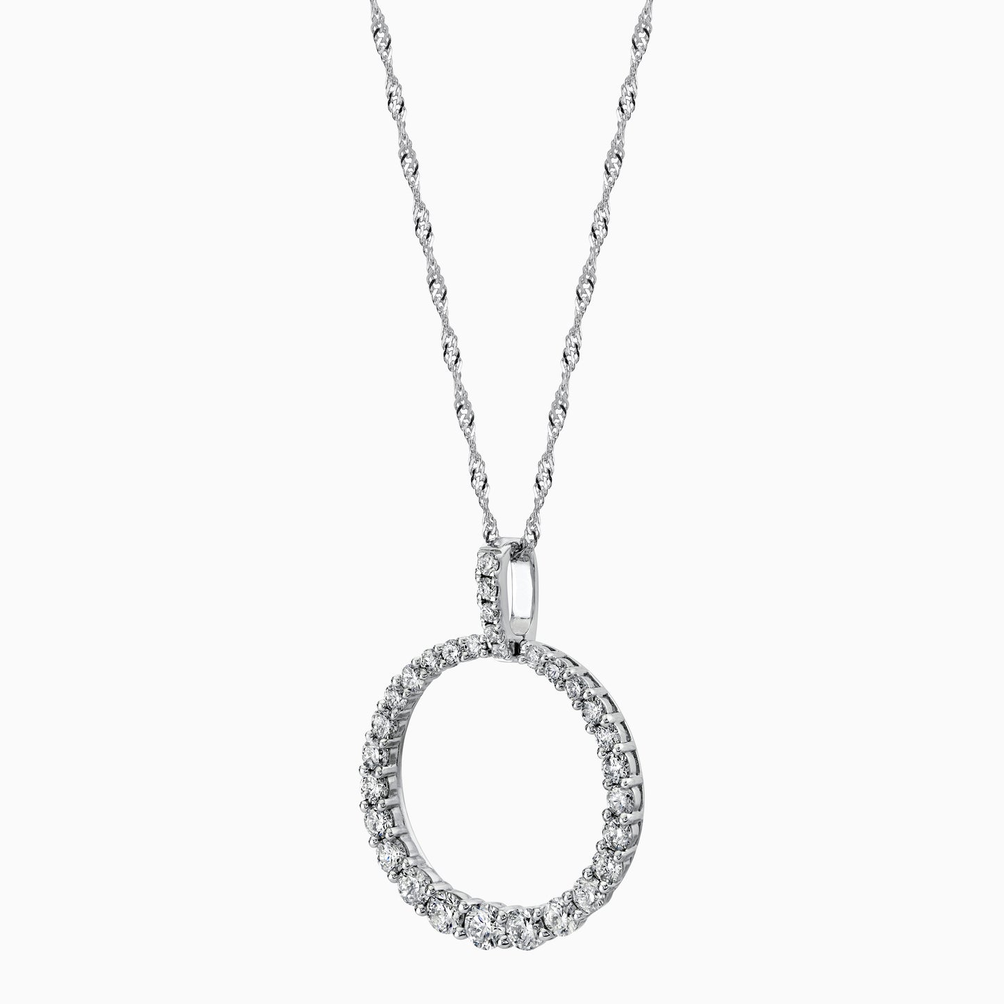 White Gold Diamond Circle Pendant