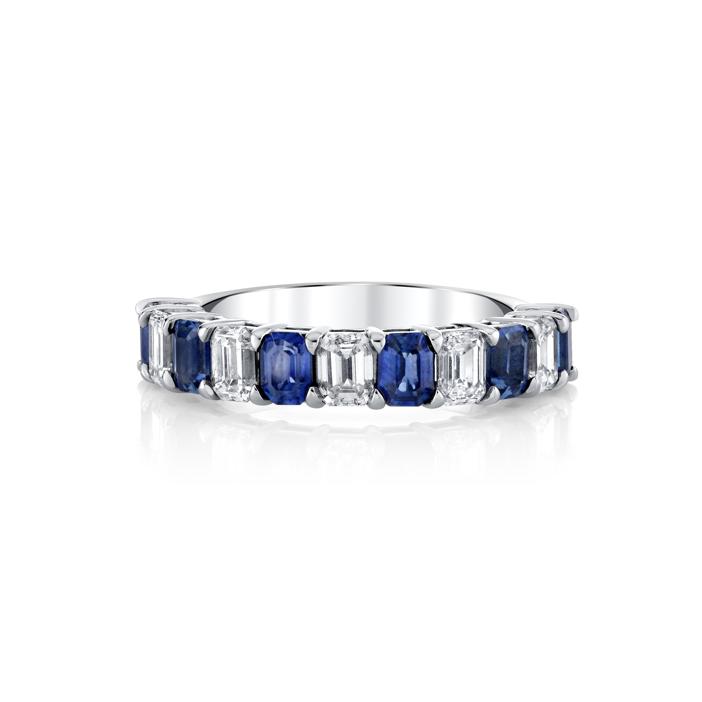 Emerald Cut Sapphire & Diamond Ring