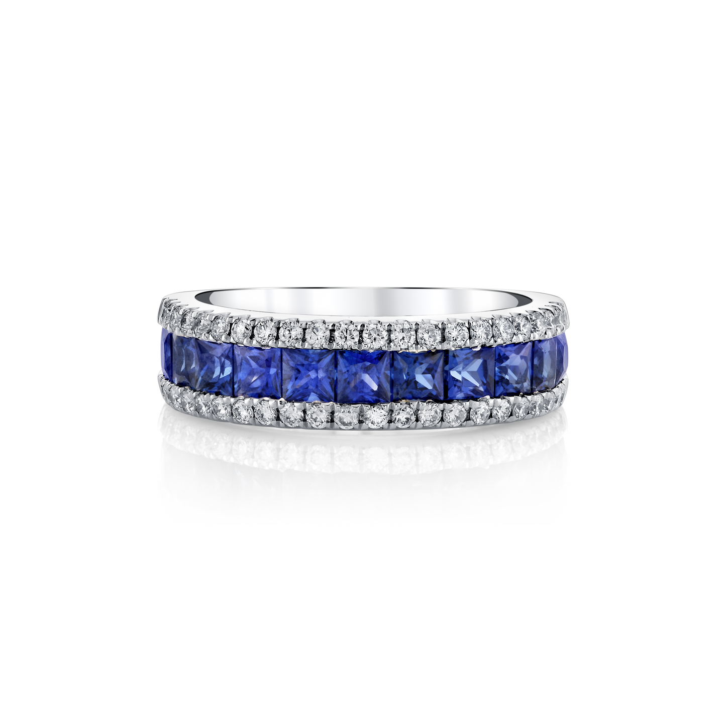Princess Cut Sapphire & Diamond Ring