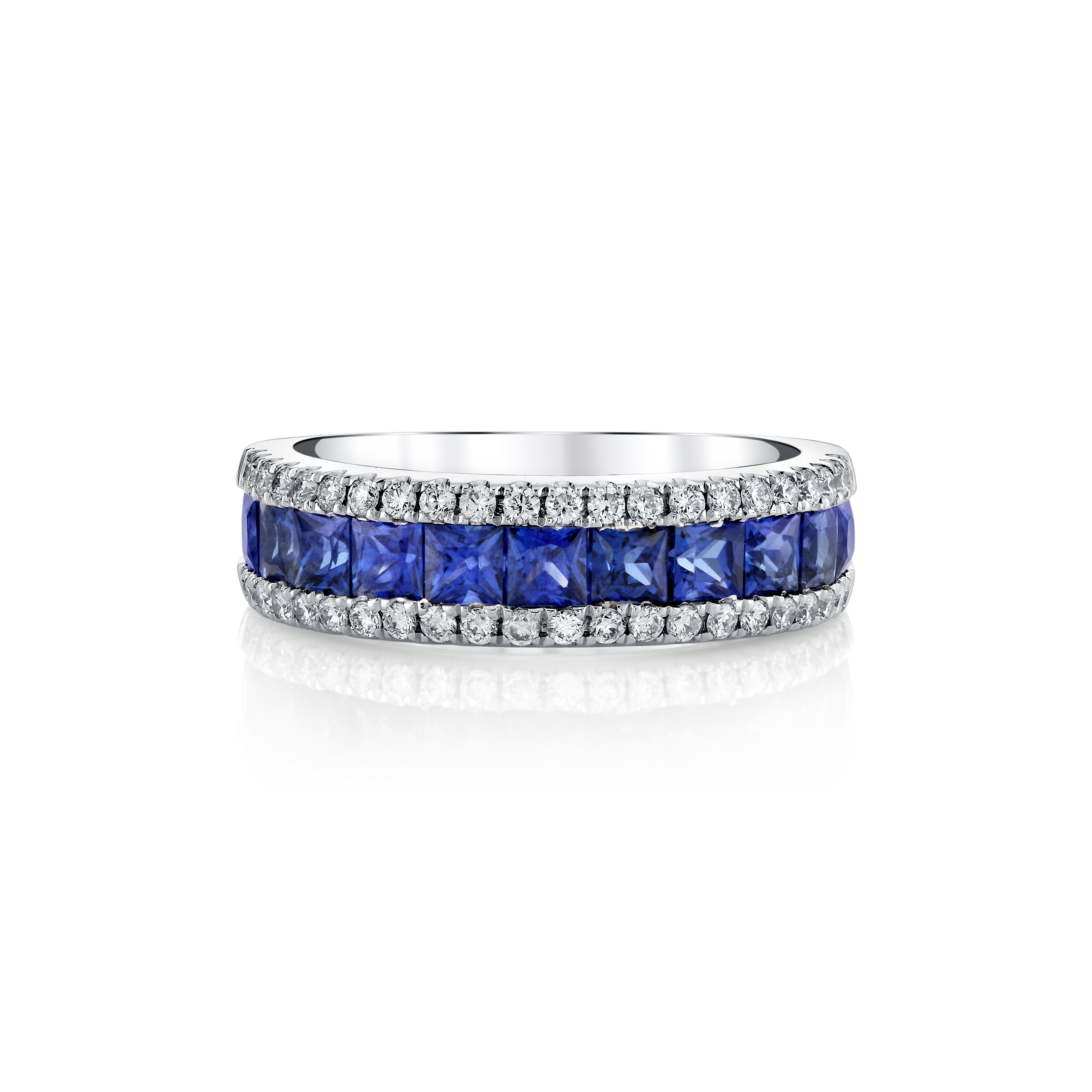 Princess Cut Sapphire & Diamond Ring