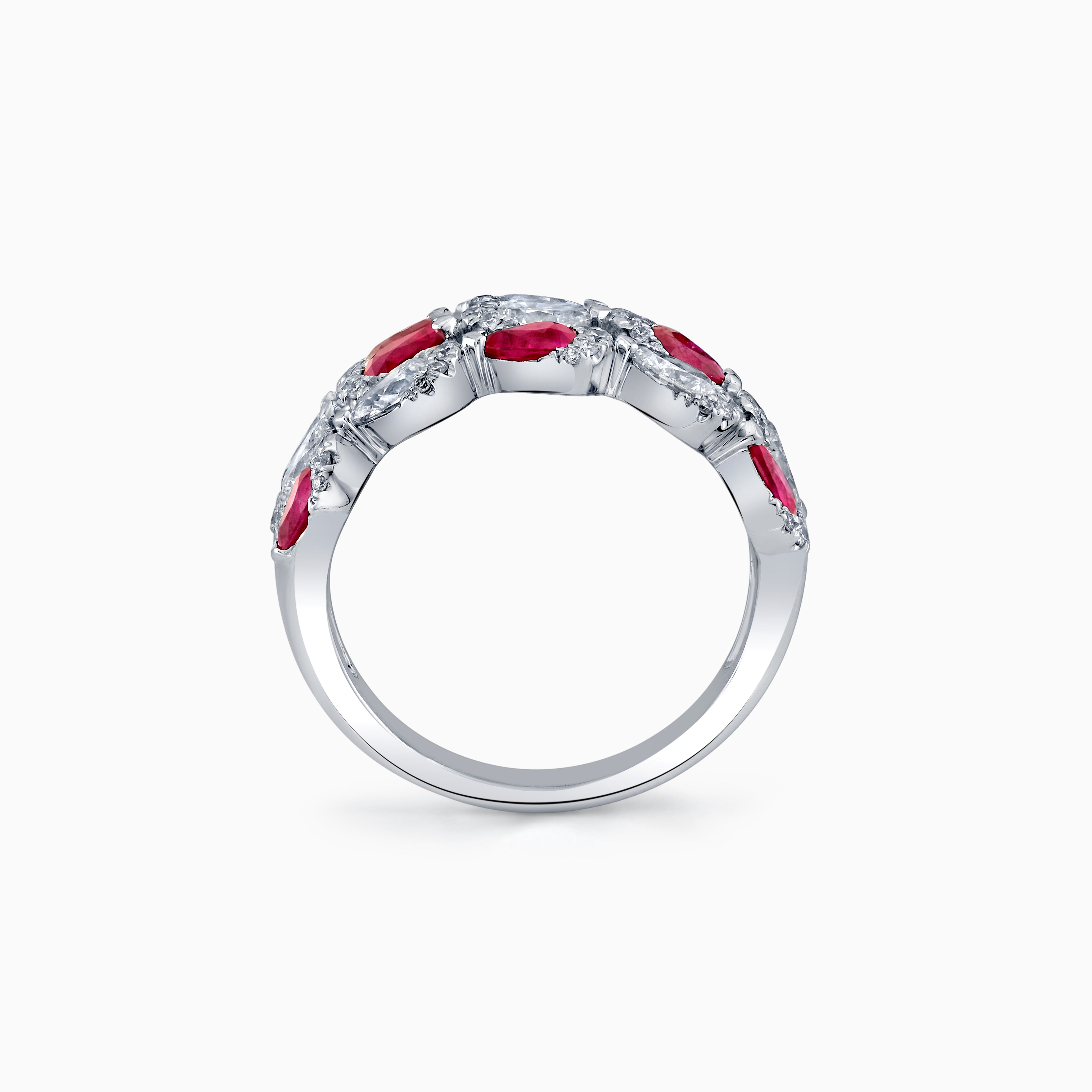 Ruby & Diamond Two Row Ring