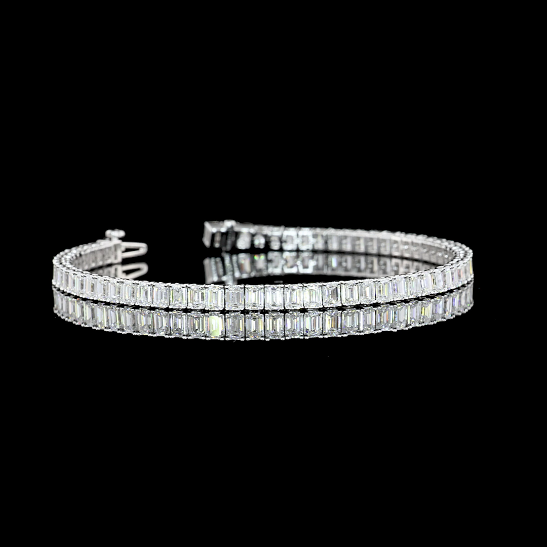 14K White Gold Lab-Grown Diamond Bracelet
