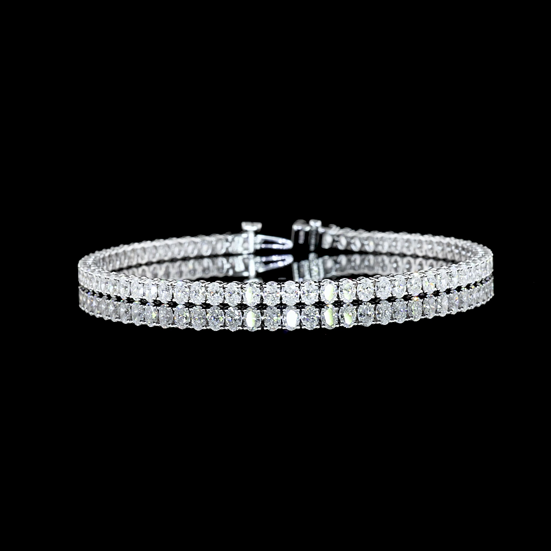 14K White Gold Lab-Grown Diamond Bracelet