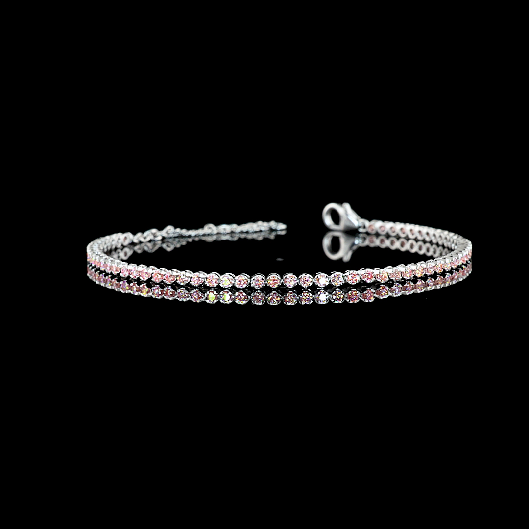 14K White Gold Lab-Grown Diamond Bracelet