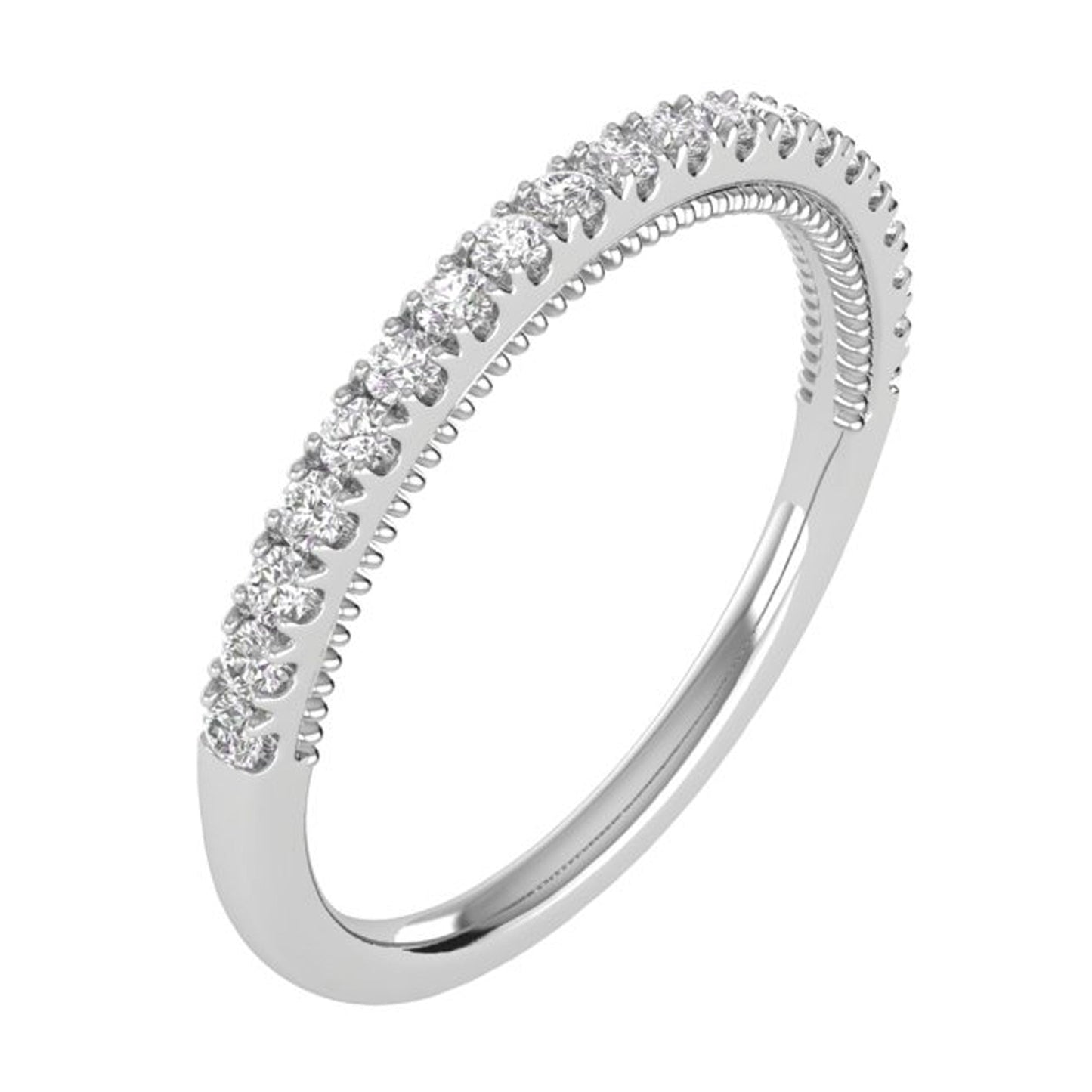 Signature Petite French Pave and Milgrain Wedding Ring (.25ctw)