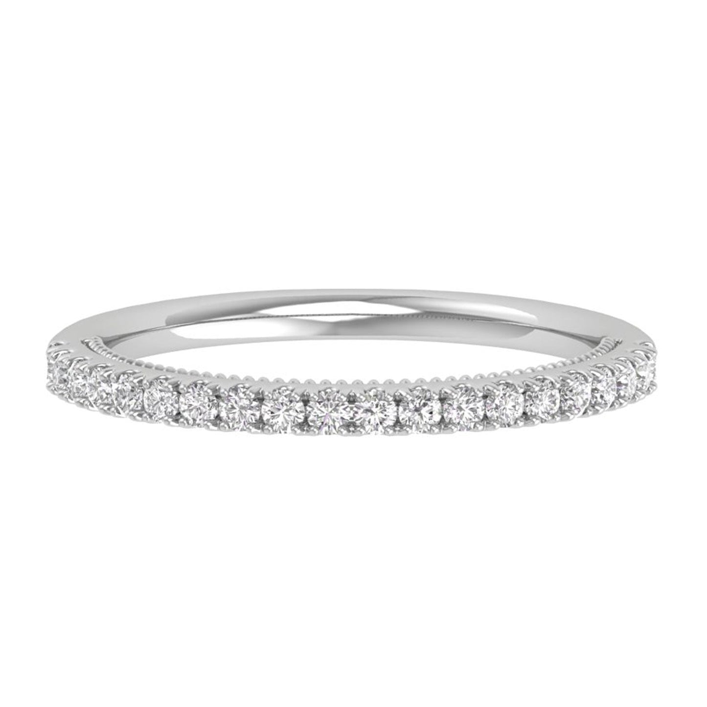 Signature Petite French Pave and Milgrain Wedding Ring (.25ctw)