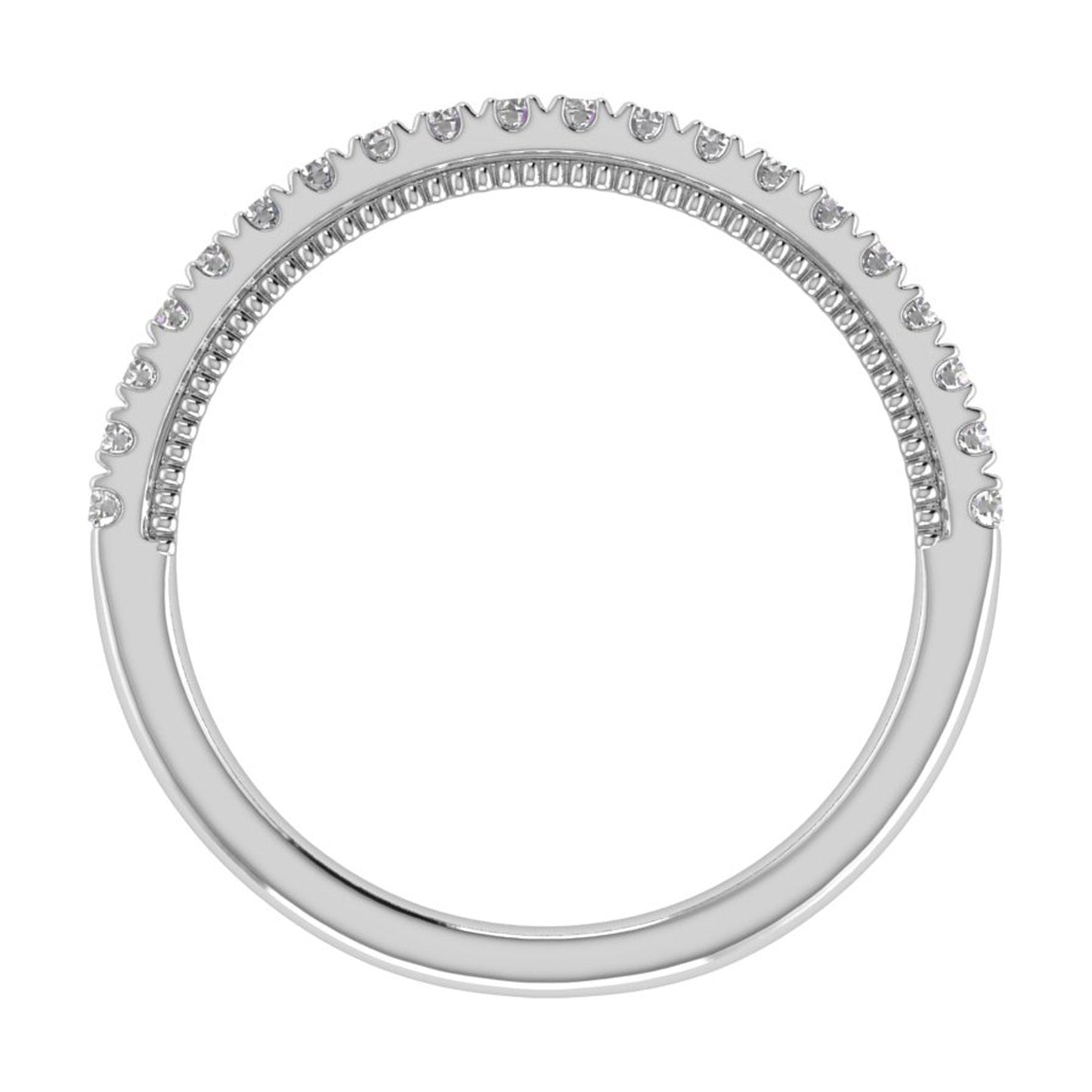 Signature Petite French Pave and Milgrain Wedding Ring (.25ctw)
