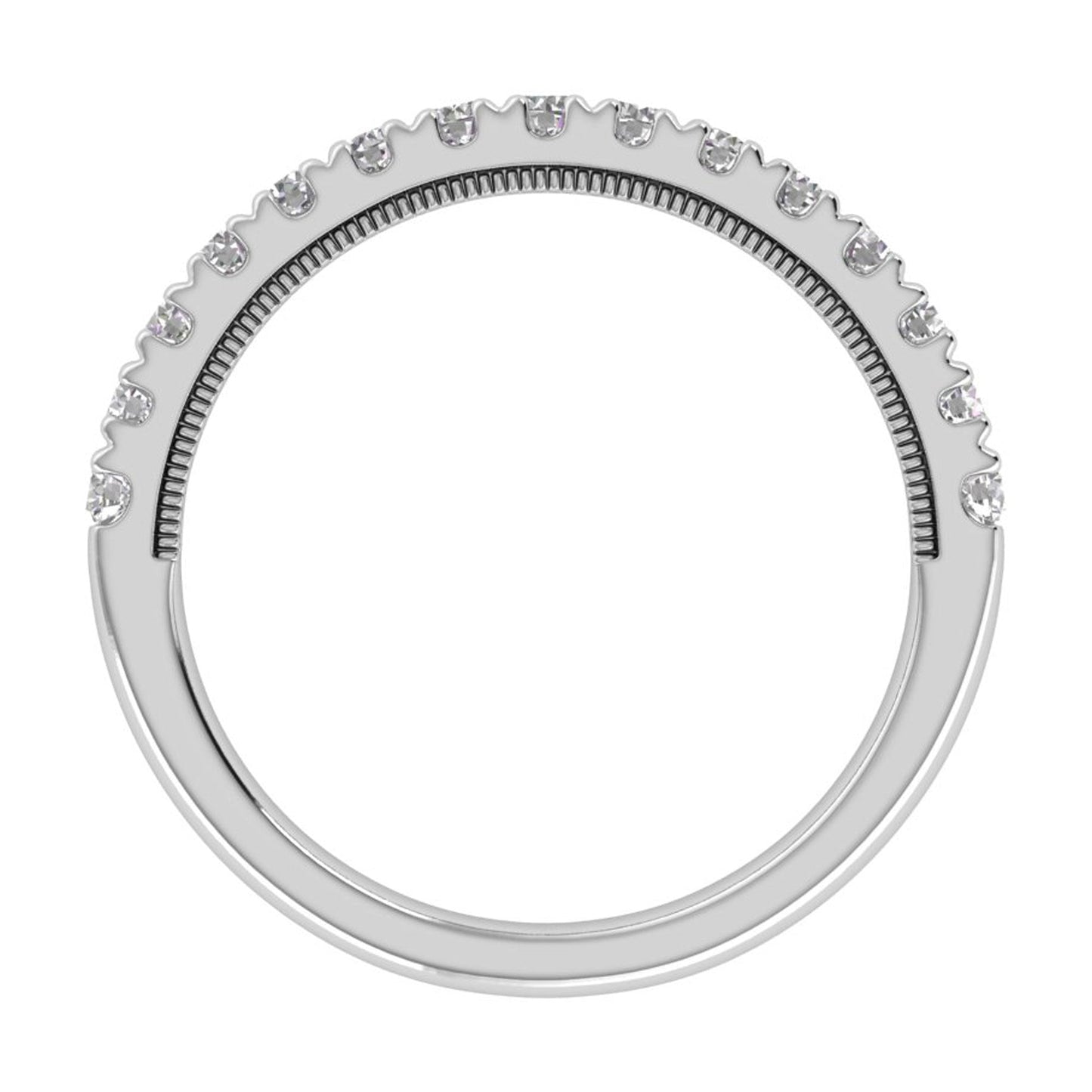 Petite French Pave And Milgrain Wedding Ring (.50ctw)