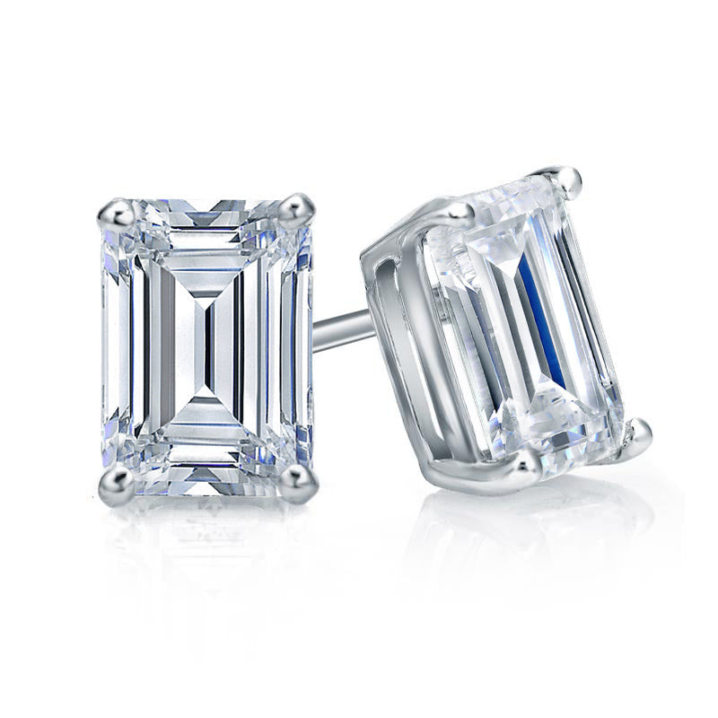 Lab Grown Diamond Stud Earrings Emerald 1.80 ct. tw. (F-G, VS)