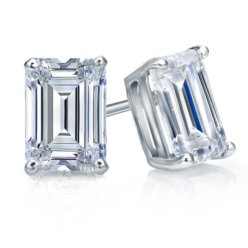 Lab Grown Diamond Stud Earrings Emerald 2.00 ct. tw. (F-G, VS)