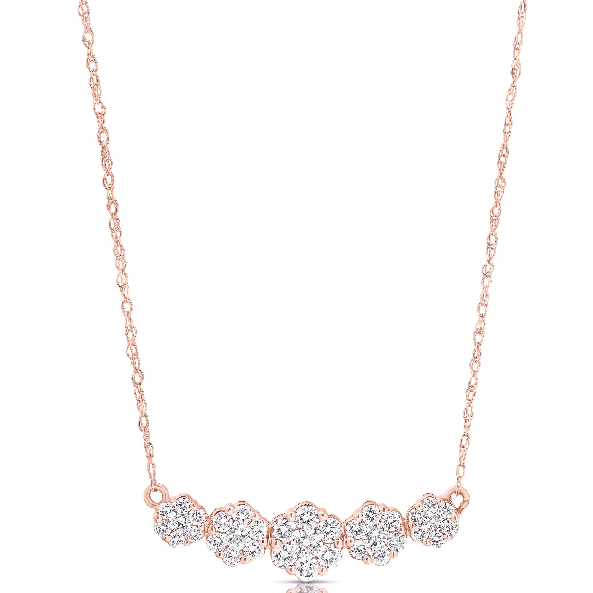 Graduating Flower Cluster Necklace (.50ctw)