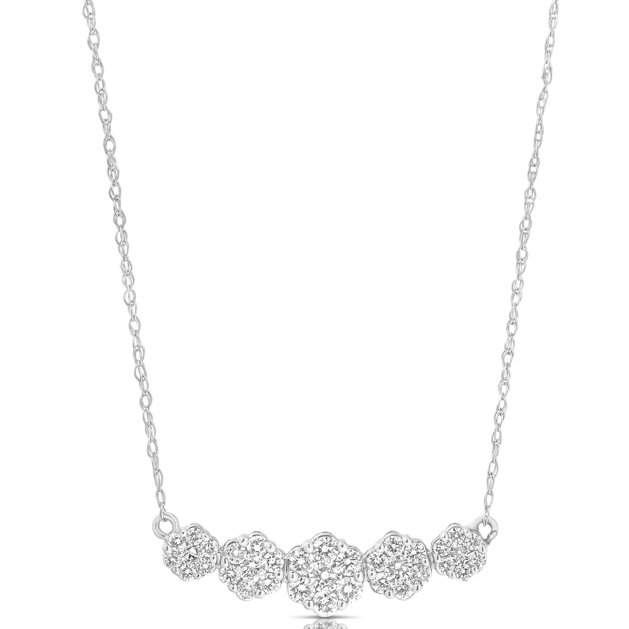 Graduating Flower Cluster Necklace (.50ctw)