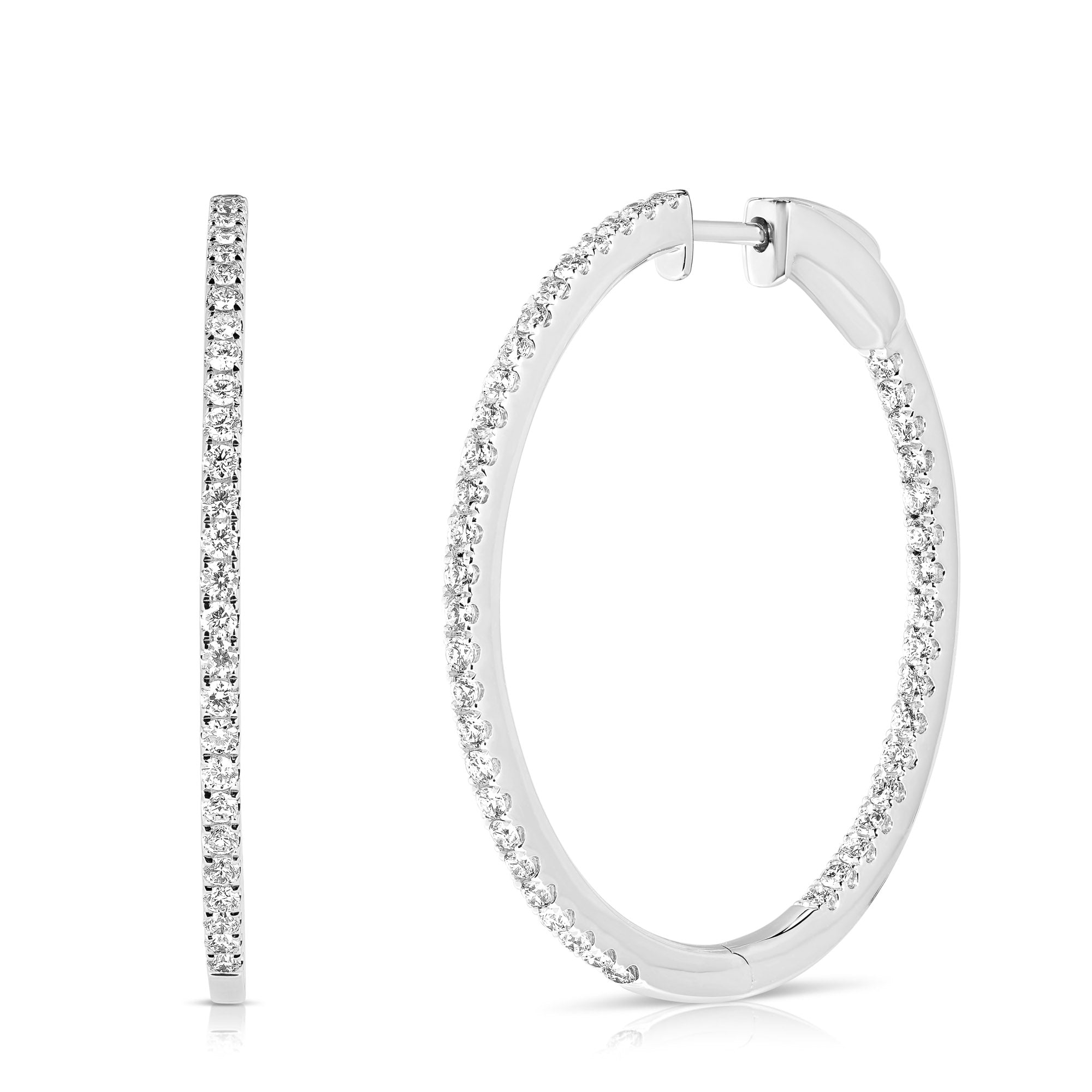 Premier Large Prong Set Round Hoops