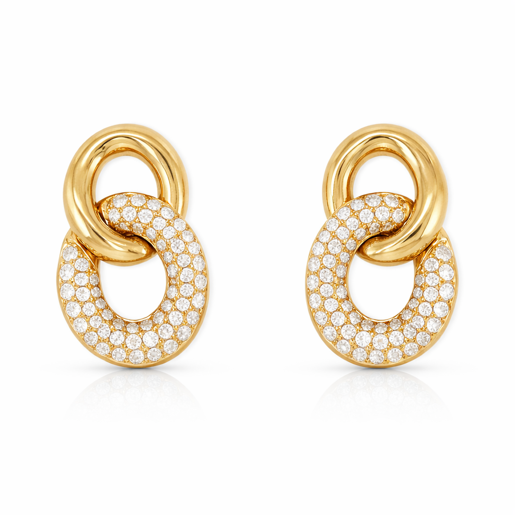 Yellow Gold and Diamond Knot Studs