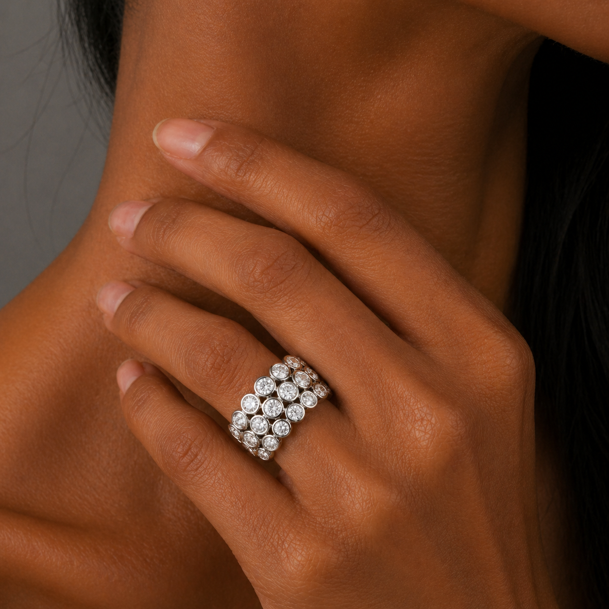 Platinum Bezel Eternity Fashion Ring