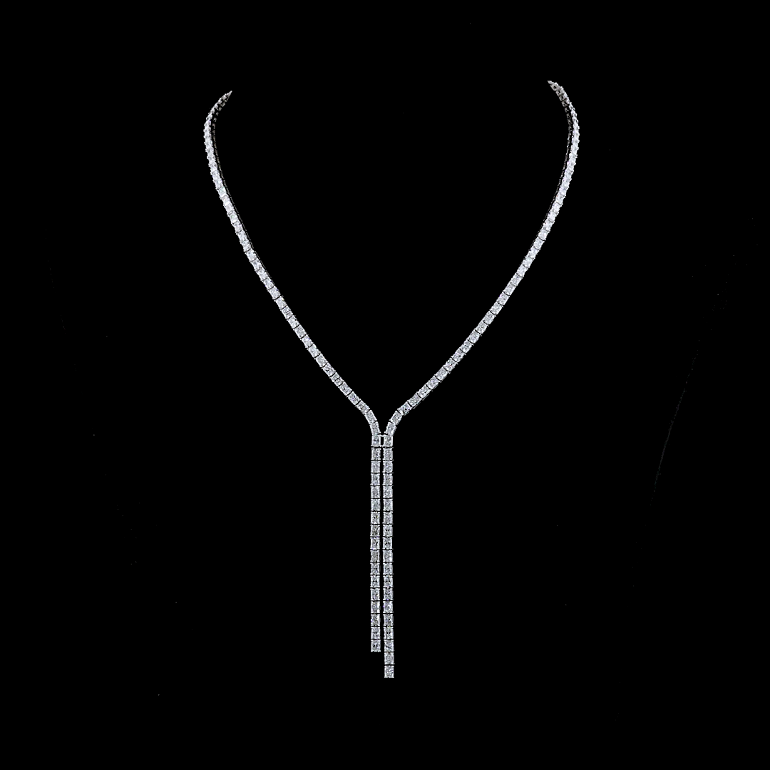 14K White Gold Lab-Grown Diamond Necklace