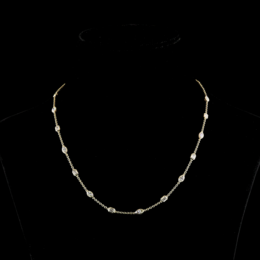 14K Yellow Gold Lab-Grown Diamond Necklace
