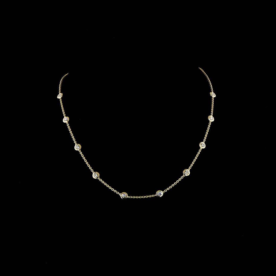 14K Yellow Gold Lab-Grown Diamond Necklace