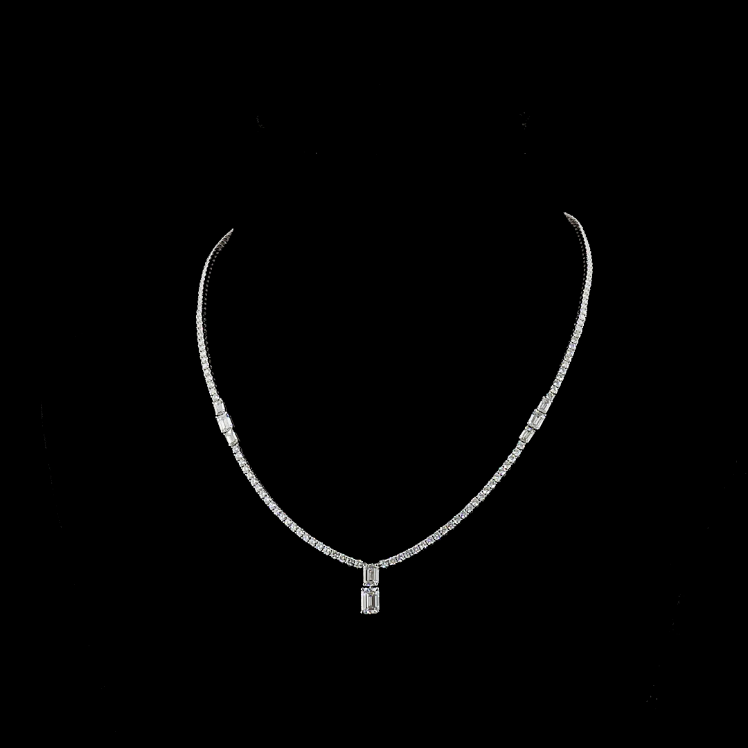14K White Gold Lab-Grown Diamond Necklace