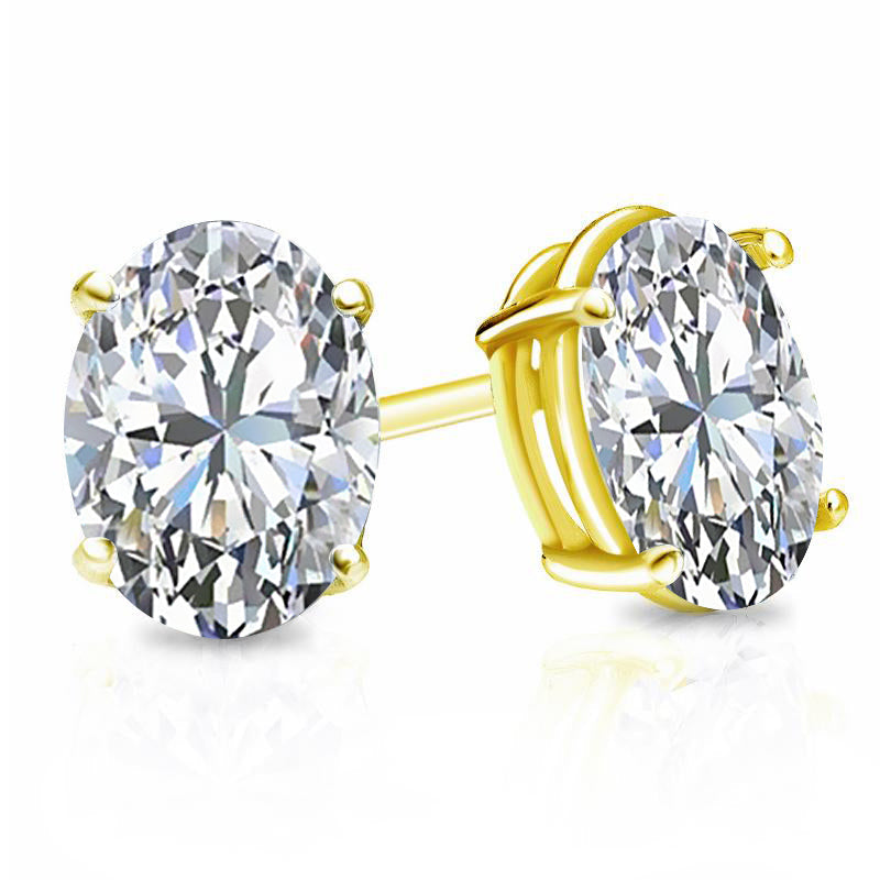 Lab Grown Diamond Stud Earrings Oval 6.00 ct. tw. (F-G, VS)