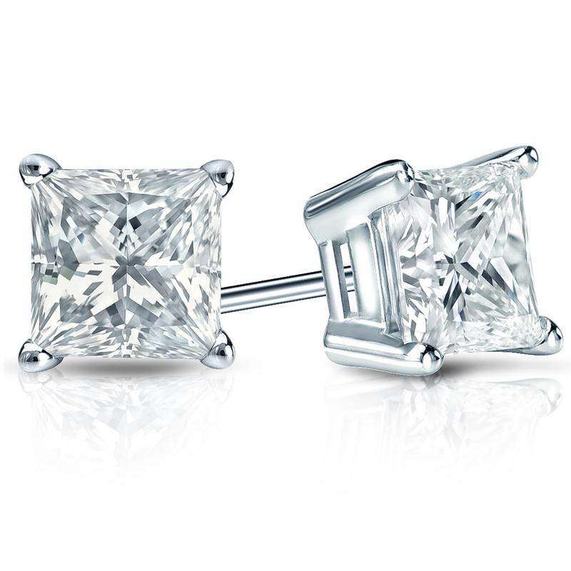 Lab Grown Diamond Stud Earrings Princess 6.00 ct. tw. (F-G, VS)